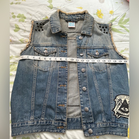 Drop Dead Women’s Denim Vest - Vintage Rare Find! - Picture 6 of 12